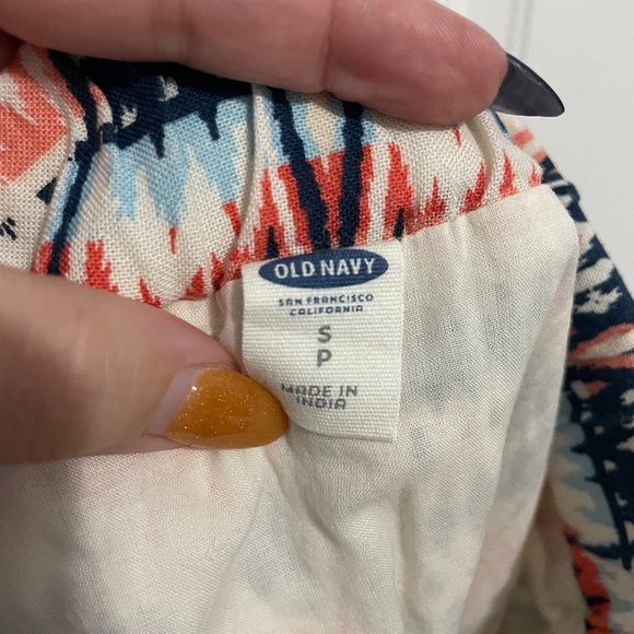 Blue/Red/White Geometric Pattern Skirt - Size S - Picture 3 of 4